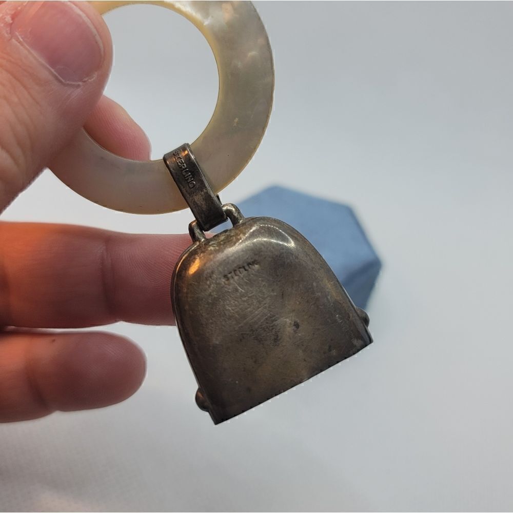 ANTIQUE Sterling Baby Rattle Teether - Picture 8 of 8